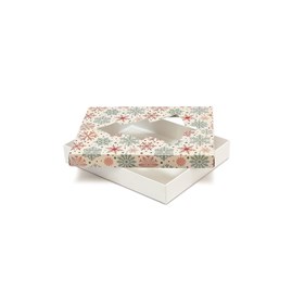 Pudełko ozdobne choinka/śnieżki 195x155x30mm