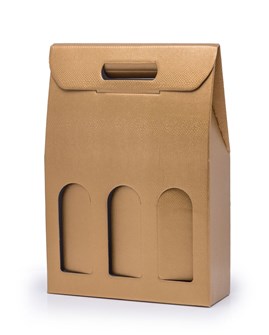 Pudełko K-873 na 3 butelki wina Złote