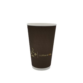 Kubki do kawy papierowe karbowane 400ml 25szt.