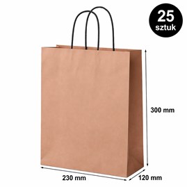 Torba prezentowa 230x120x300 mm miedziana 25 szt