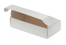 Białe pudełko laminowane Fefco 427