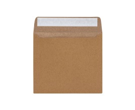 Koperta w kolorze brązu, w pełni biodegradowalna i wymiarach 156x156mm