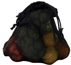 Worek z siatki bawełnianej czarny