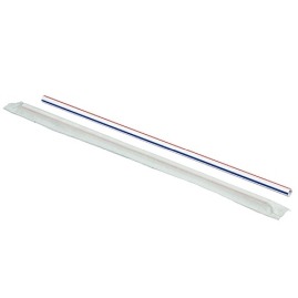 Słomka prosta kolorowe paski fi6mm papier 500szt.