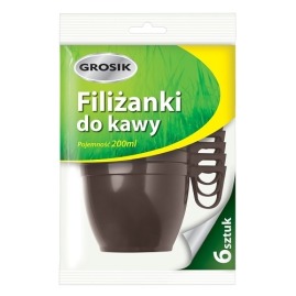 Filiżanka do kawy brązowa (PS) 200ml 6szt.