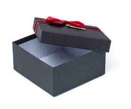 Zestaw pudełek-kwadrat kokarda Czarne (4 szt.)