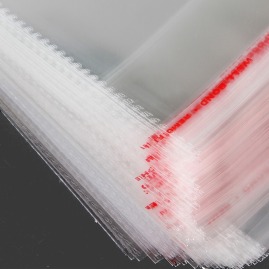 Torebki celofanowe z klejem 10x30+2,5cm 100szt