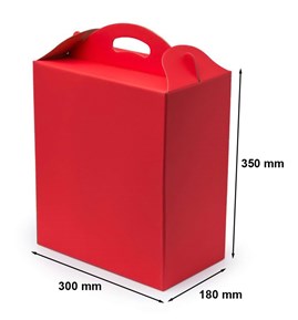 Pudełko z uchwytem czerwone F217 300x180x350mm