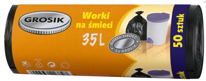 GR Worki na śmieci HD czarne 35l 50szt
