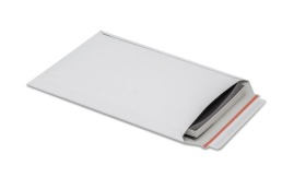 Koperta kartonowa biała B4 262x371mm – sztywna z paskiem i zrywką