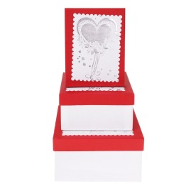 Zestaw pudełek Walentynka biały z czer.(3)