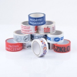 Taśmy pakowe z logo firmy Akryl 2 kolory 180 szt.