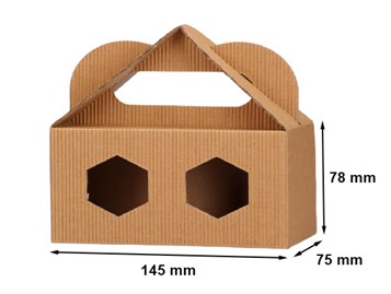 Karton karbowany z okienkiem na 2 słoiki 145x75x78mm