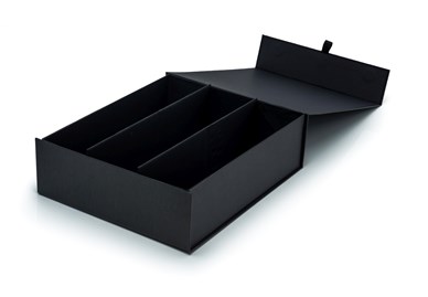 Pudełko czarne na 3 wina 340x290x95mm (zewn.) na magnes