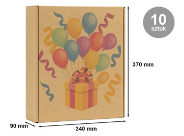 karton urodzinowy 10 sztuk, pudełka fasonowe urodziny, karton prezentowy okolicznościowy, kartony kraft kolorowe, pudełka na prezenty