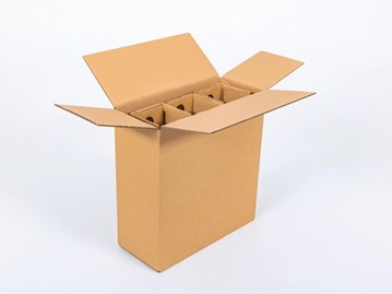 Karton klapowy 342x146x368 mm – pudełko transportowe na 3 butelki