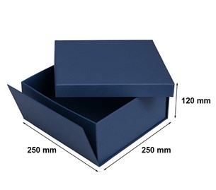 Pudełko składane z wiekiem 250x250x120 Granatowe