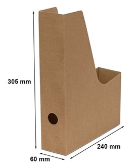 Karbowany pojemnik na dokumenty A4 szer. 6cm brąz