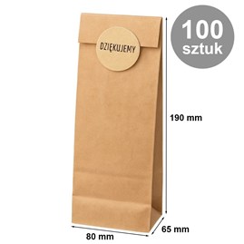 pakiet Torba KLOCKOWA 80x65x190 / BRĄZOWA 100szt