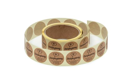 Naklejki okrągłe Kraft "Dziękujemy za wsparcie..."