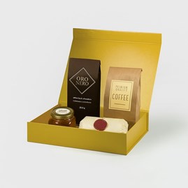 Pudełko Magnetyczne Perłowe Żółte 330x255x70mm (zew) A4 Na Prezent