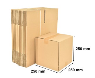 Kartony Klapowe 250x250x250mm, 10 sztuk