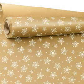 Papier ozdobny kraft z motywem białych gwiazdek 0,69 x 50 m