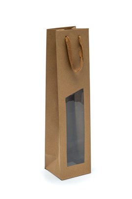 Torba Z OKNEM na butelkę 95x91x385mm KRAFT