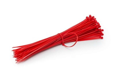 Wiązka związanych gumką trytytek czerwonych 300/4,8 mm