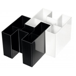 Przybornik biurkowy HAN BRAVO 5 komór Czarny