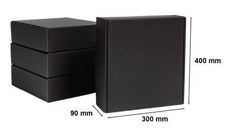 Pakiet - Karton Wykrojnikowy 400x300x90mm Czarny - 10 sztuk