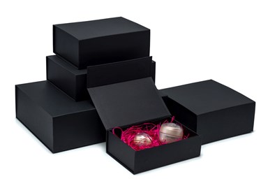 Pudełko magnetyczne 430x330x100mm Czarne prezentowe ozdobne A3