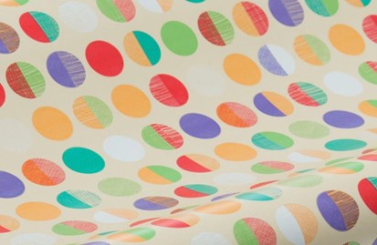 Papier Pakowy Kolorowe Kółka 70cm-25m 80gsm