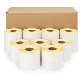 Pakiet etykiet termicznych 32x25 mm – 100 rolek po 1000 sztuk