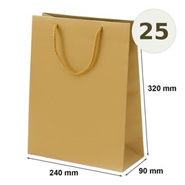 Torby laminowane złote 240x90x320 mm torby prezentowe 25 szt