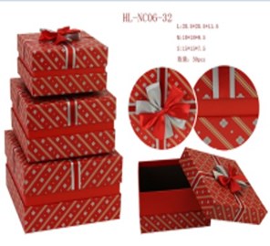 Zestaw Pudełek ozdobnych Czerwone skosy (3 szt.)