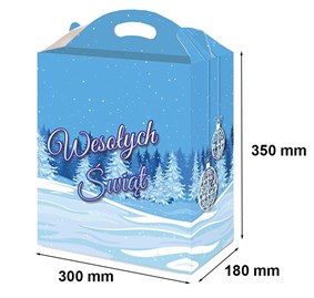 świąteczne pudełko z rączką