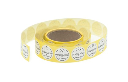 Naklejki okrągłe Białe Dziękujemy za zakupy