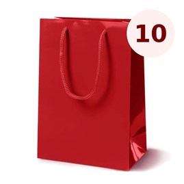 Torba Papierowa Laminowana Czerwona 170×70×210 mm 10 sztuk