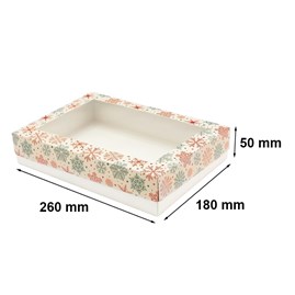 Pudełko ozdobne z oknem śnieżki 260x180x50mm