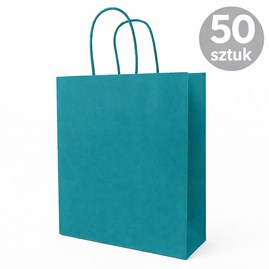 Torba papierowa kraft zielononiebieska 180×80×225 mm 50 sztuk