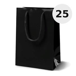Torba Papierowa Laminowana Czarna 170×70×210 mm 25 sztuk