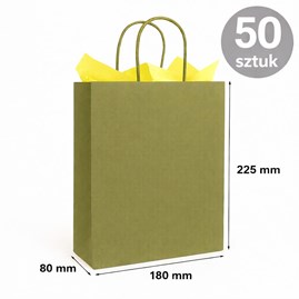 Torba papierowa kraft khaki 180×80×225 mm 50 sztuk