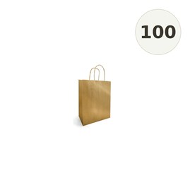 torebka papierowa złota 180x80x225 mm 100 sztuk