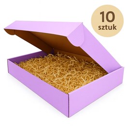 karton fasonowy, pudełko fioletowe, karton wykrojnikowy, pakiet 10 sztuk, karton fala E