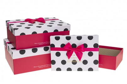 Zestaw Pudełek ozdobnych Czarne Grochy (3 szt.)