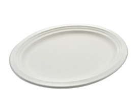 Talerz z bagassy z pulpy trzciny cukrowej 26x19cm