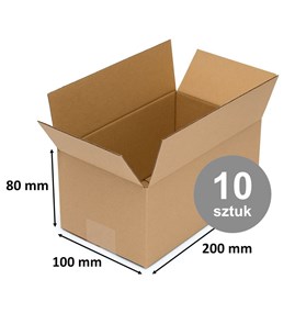 karton klapowy, pudełko tekturowe, karton 200x100x80, karton B320, pakiet 10 sztuk
