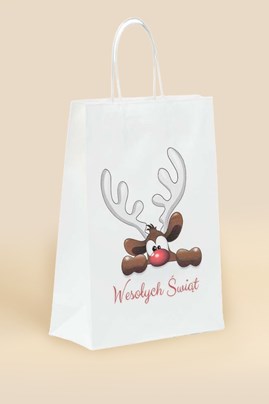 Torba Świąteczna Papierowa Renifer 240x100x340