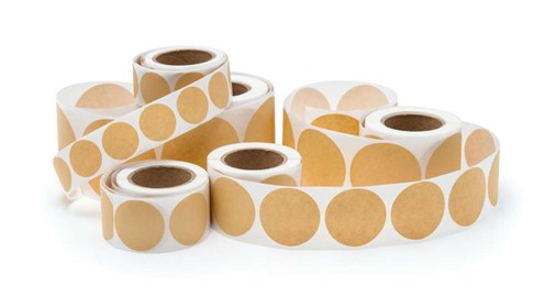 Naklejki okrągłe EKO - JASNY - KRAFT Fi25mm 250szt